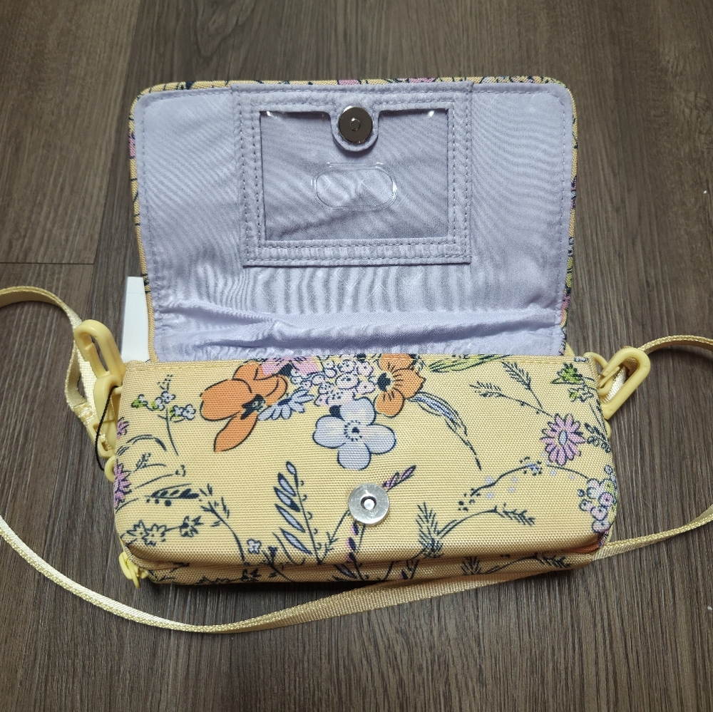 Vera Bradley ReActive RFID Compact Crossbody~Sunlit Garden - Picture 3 of 7